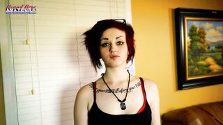 Slim Brunette Coed Marcie Tattoo Solo Toys Masturbation!