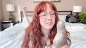 Tattooed babe wrecks her pussy with a huge Bad Dragon