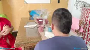 Suegra joven llega justo en la momento indicado y es mojada.