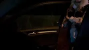 Sweet blonde on the highway. Sex in car