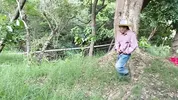 Old farmer fucks his beautiful busty stepdaughter in the field