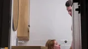 My neighbor was spying on me in the shower and then decided to join me. Hard sex/hard blowjob