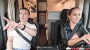 BangVan: Busty RV Driver Jennifer Mendez Picks Up HitchHiking Musician Michael Fly for a Ride