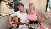 BangVan: Busty RV Driver Jennifer Mendez Picks Up HitchHiking Musician Michael Fly for a Ride