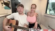 BangVan: Busty RV Driver Jennifer Mendez Picks Up HitchHiking Musician Michael Fly for a Ride