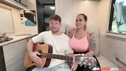 BangVan: Busty RV Driver Jennifer Mendez Picks Up HitchHiking Musician Michael Fly for a Ride