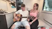 BangVan: Busty RV Driver Jennifer Mendez Picks Up HitchHiking Musician Michael Fly for a Ride