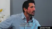ADULT TIME - Pervy Stepdad SPANKS & FUCKS STEPDAUGHTER Aria Lee For Masturbating! GERMAN SUBTITLES