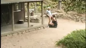 Eve Laurence Is Down On Her Knees Sucking Cock Outdoors, Big Boobs Swinging- Titopia