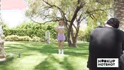 BTS - Petite Jesse Pony Gets Her Tits Out During A Photoshoot!