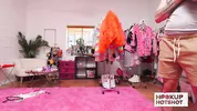 BTS - Petite Jesse Pony Gets Her Tits Out During A Photoshoot!