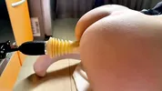 Busty Maid Gets Dirty with a Fuck Machine While Tidying Up