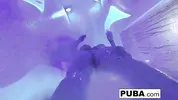 Sexy wrestler has some double toy action