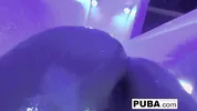 Sexy wrestler has some double toy action