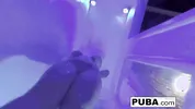 Sexy wrestler has some double toy action