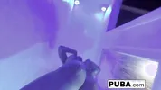 Sexy wrestler has some double toy action