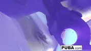 Sexy wrestler has some double toy action