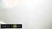 FAMILY SINNERS - Petite Stepsis Swallows Her Stepbrother’s Cock While The Parents Are Away