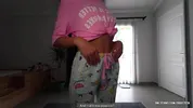 POV Stepmom caught me jerking off with her nudes