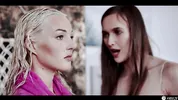 Lesbian Time Stop Fetish - Horny Brunette Freeze Fucks Slutty Blonde With Dildo