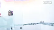 Big Ass Latina in Pink Gloves Gets Fucked Doggy in the Shower She Just Cleaned