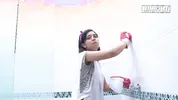Big Ass Latina in Pink Gloves Gets Fucked Doggy in the Shower She Just Cleaned