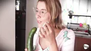 The maid fucks the vegetables. She cums in the kitchen.