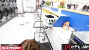 Ebony Goddess Destiny Mira's Steamy Laundromat Hookup wt MASSIVE Tool