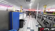Ebony Goddess Destiny Mira's Steamy Laundromat Hookup wt MASSIVE Tool