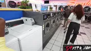Ebony Goddess Destiny Mira's Steamy Laundromat Hookup wt MASSIVE Tool