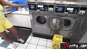 Ebony Goddess Destiny Mira's Steamy Laundromat Hookup wt MASSIVE Tool