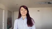 cute tiny 18 year girl does porn casting