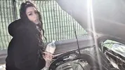 Car Breakdown! Lustful Student Repays Rescuer... (Blowjob and Wild Sex)