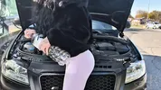 Car Breakdown! Lustful Student Repays Rescuer... (Blowjob and Wild Sex)