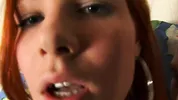Redhead cutie enjoys hard cock in her tight pussy and mouth