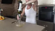 Bi threesome - two guys invited a slut to an afterparty to fuck