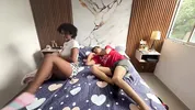 TRIO CON MI HIJASTRO Y MI MADRASTRA TERMINA EN UN SEXO ARDIENTE.