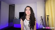 Beautiful 18-year-old Latina nervously records her first sextape for her profile.