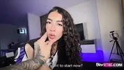 Beautiful 18-year-old Latina nervously records her first sextape for her profile.