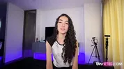 Beautiful 18-year-old Latina nervously records her first sextape for her profile.