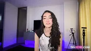 Beautiful 18-year-old Latina nervously records her first sextape for her profile.