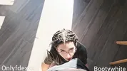 My friend is late in arriving and his girlfriend entertains me by blowing me and letting me fuck her