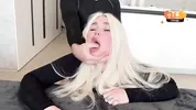First yoga with the girl's mom, then she asks for a hard fuck with creampie. Filled the milf's pussy