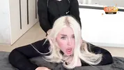 First yoga with the girl's mom, then she asks for a hard fuck with creampie. Filled the milf's pussy