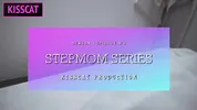 S1E4: Step mom uses step son's dick in share bed and pulled off condom to cum inside shaved pussy