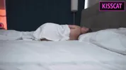 S1E4: Step mom uses step son's dick in share bed and pulled off condom to cum inside shaved pussy