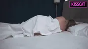 S1E4: Step mom uses step son's dick in share bed and pulled off condom to cum inside shaved pussy