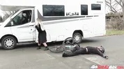 BangVan - Topless BangVan RV Driver Jennifer Mendez Distracts Passing Cyclist Steve Q