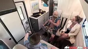 BangVan: Busty RV Driver Jennifer Mendez Caught Peeing by Real Muscled Lumberjack!