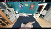 Hot blonde fuck doll Katrin Fox,plays with a big cock on the bed in VR.